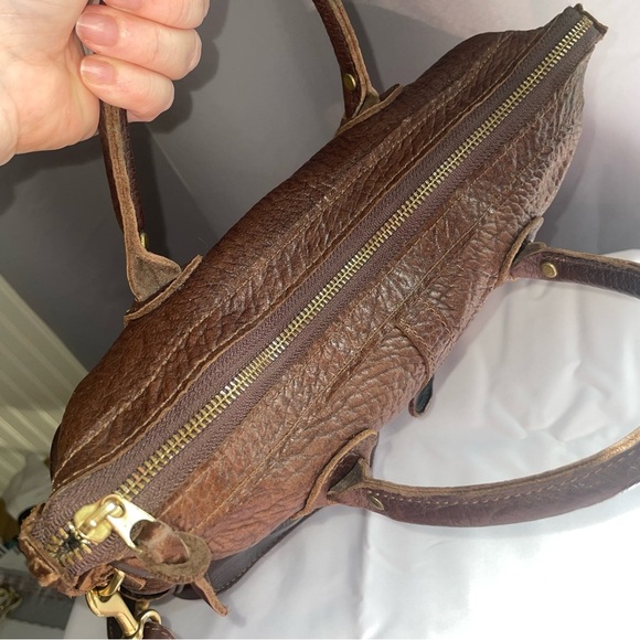 J.W. Hulme Co. Pebbled Leather Excursion Tote Bag Double Pocket Backpack Unisex - Picture 14 of 16